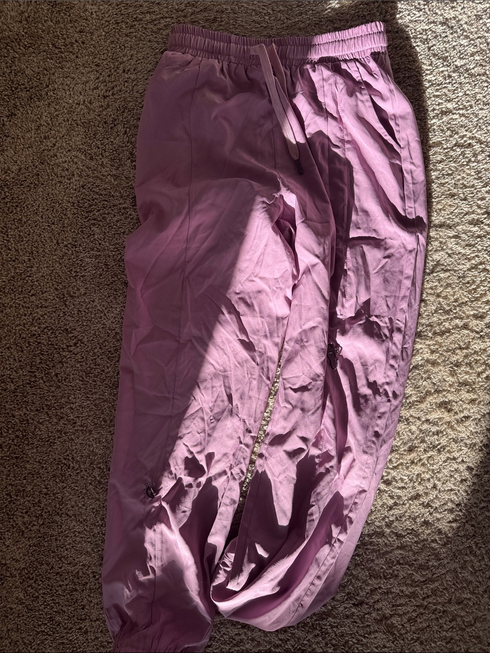 NWT HALARA High Waist Lavender drawstring nylon joggers gym yoga spring - Size S